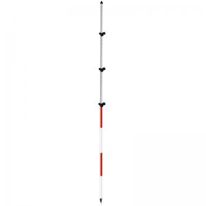 SitePro 15' Aluminum Twist-Lock Prism Pole with Dual Graduations and Adjustable Top