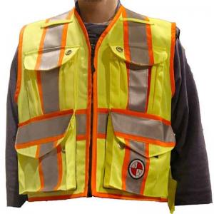 Safety Apparel PC15X Party Chief Heavy Duty Safety Vest - Fluorescent Yellow - Class 2