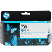 View: HP 738 130-ml Cyan Ink Cartridge