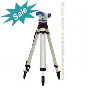 View: Sokkia B40-25 24x Auto Level Kit with Aluminum Tripod and 13' Crain Level Rod - in Tenths